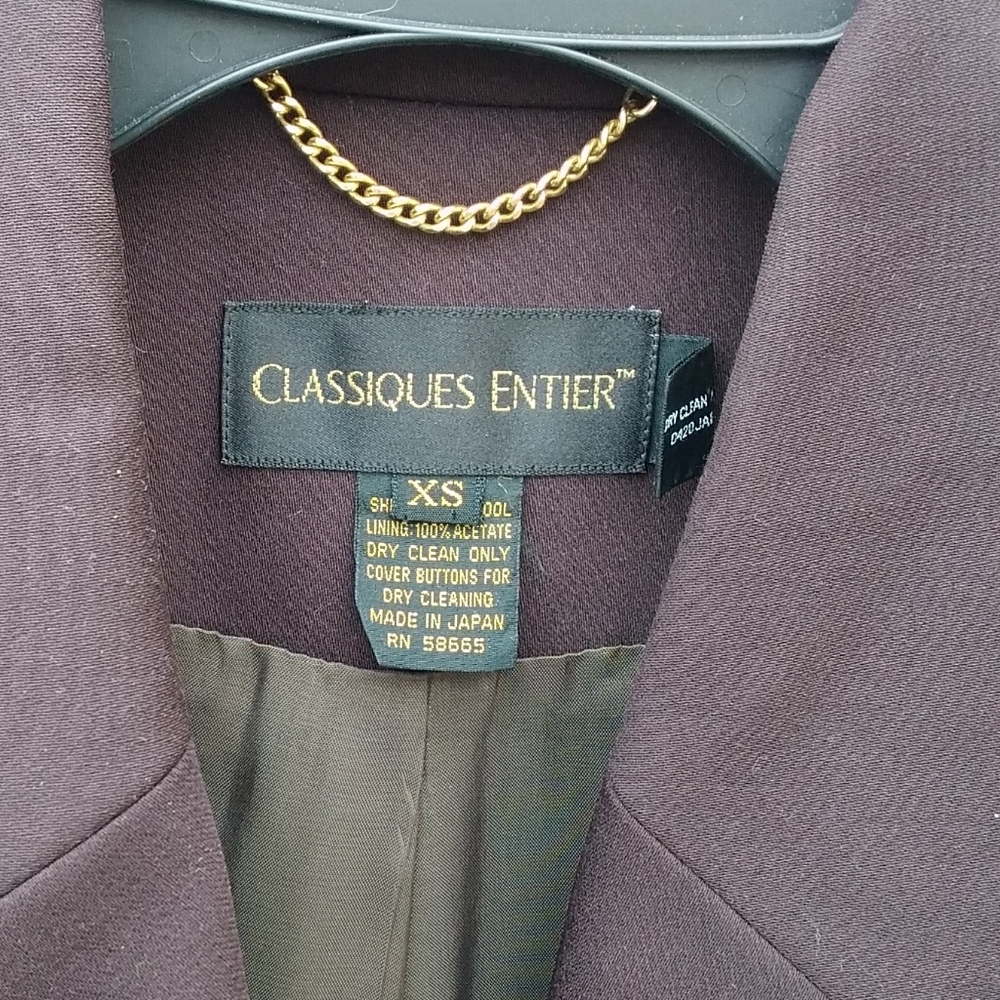 Classiques Entier Double Breasted Jacket Coat Blazer Wool Brown Career - Picture 3 of 6